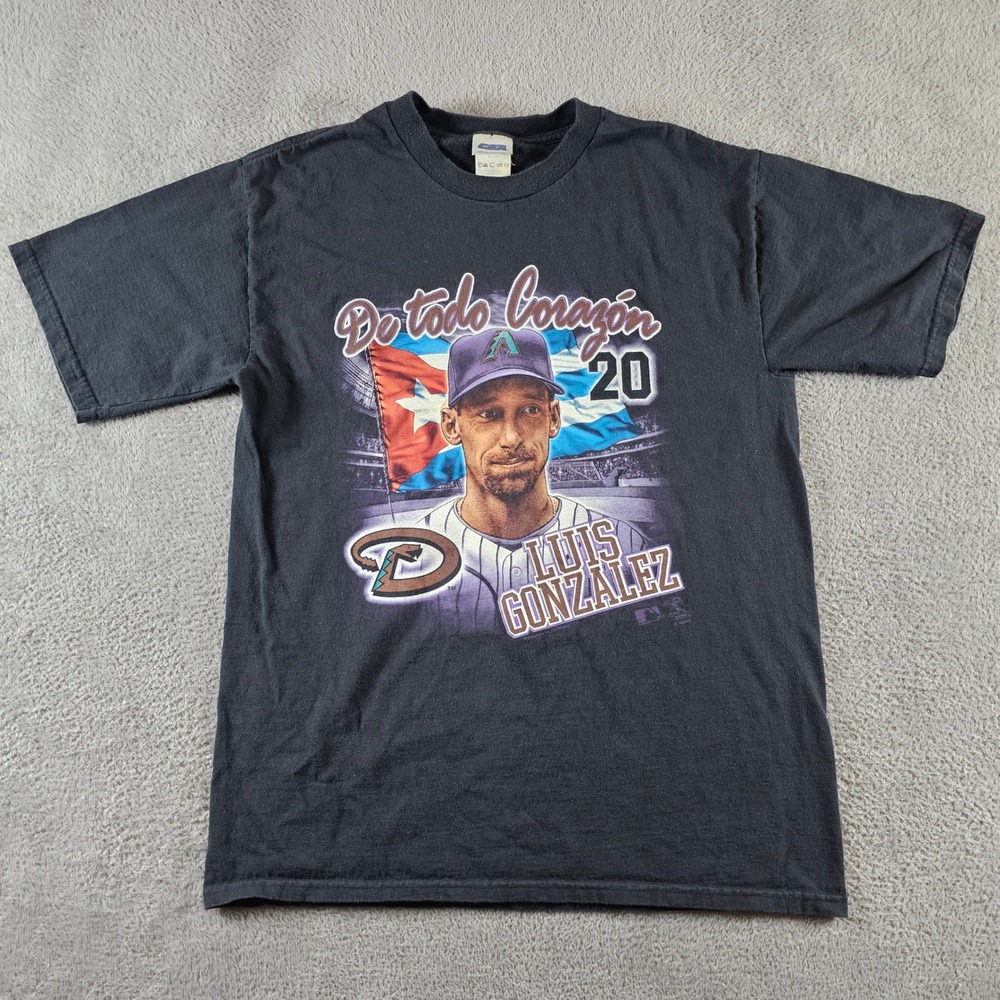 Vintage Luis Gonzalez Arizona Diamondbacks CSA Graphic T-Shirt Black Mens M 2003